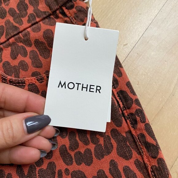 MOTHER BNWT Ankle Fray Jeans High Waist Animal - Picture 6 of 11